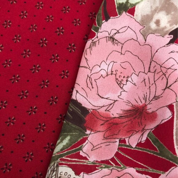 Double-Sided Maxi Floral Red Dress - Picture 5 of 7